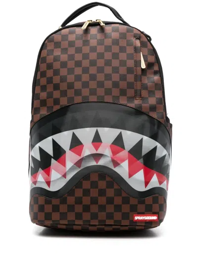 Sprayground Shark In Paris Lenticular Chomp Backpack In Brown