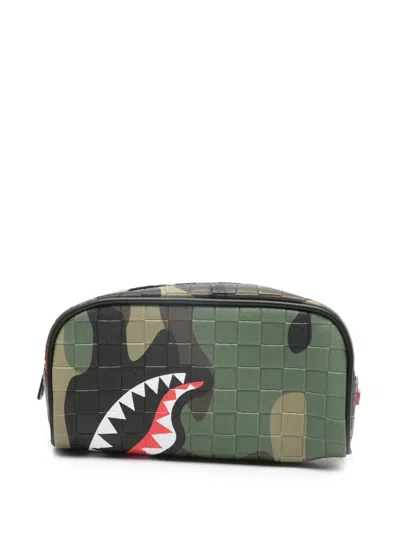 Sprayground Kids' Shark-motif Pouch In Green