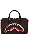 Sprayground Sawtooth Sharks In Paris Mini Duffle In Brown
