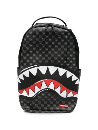 Sprayground Shark Mouth Checkered Backpack In Red