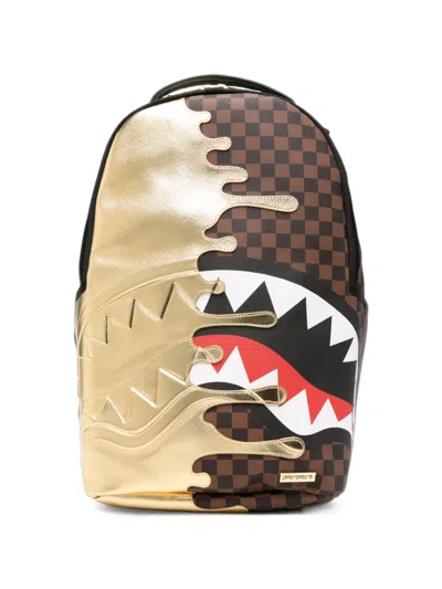 Sprayground Shark Mouth Checkered Backpack In Red
