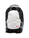 Sprayground Shark Mouth Checkered Backpack In Metallic