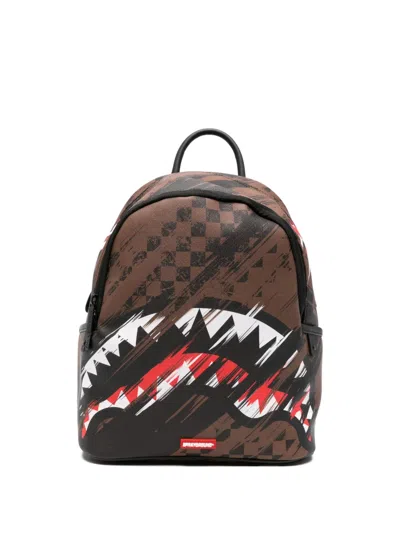 Sprayground Shark Mouth Checkered Backpack In Pink