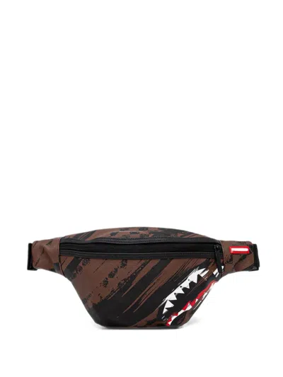 Sprayground Shark Mouth Checkered Belt Bag In White