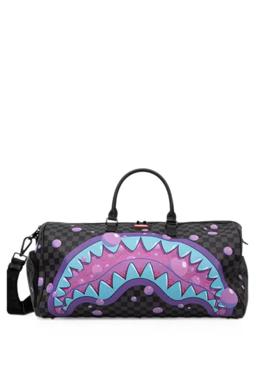 Sprayground Shark Mouth Check-print Holdall In Multi