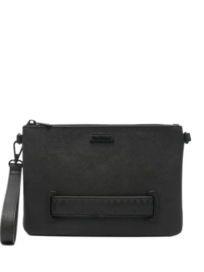 Sprayground Shark Mouth Embossed Clutch Bag In White