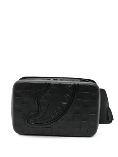Sprayground Shark Mouth Embossed Shoulder Bag In Black