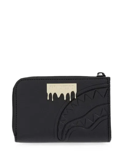 Sprayground Shark Mouth Embossed Wallet In Black