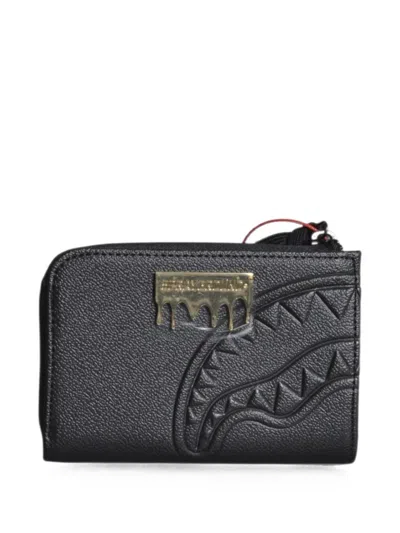 Sprayground Shark Mouth Embossed Wallet In Black