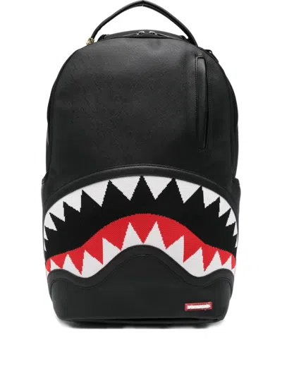 Sprayground Shark-mouth Knitted Backpack In Black
