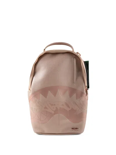 Sprayground Shark Mouth Logo-plaque Backpack In Brown