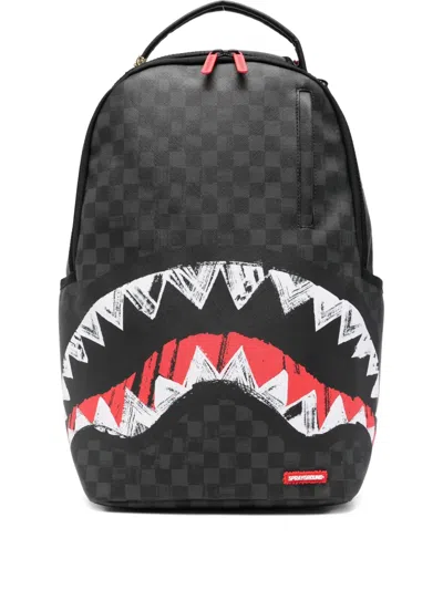 Sprayground Shark-print Backpack In Black
