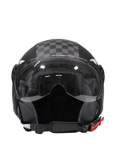 Sprayground Shark-print Checkerboard Helmet In Black