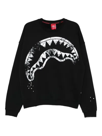 Sprayground Shark-print Sweatshirt In Black