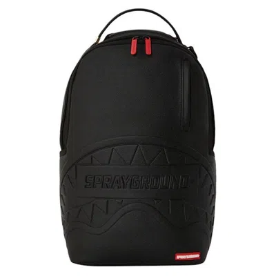 Pre-owned Sprayground Shark Smash Logo Dlxs Embossed Backpack In Black/grey
