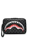 Sprayground Shark-teeth Wash Bag In Black