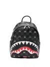 Sprayground Shark-mouth Checkered Backpack In Black