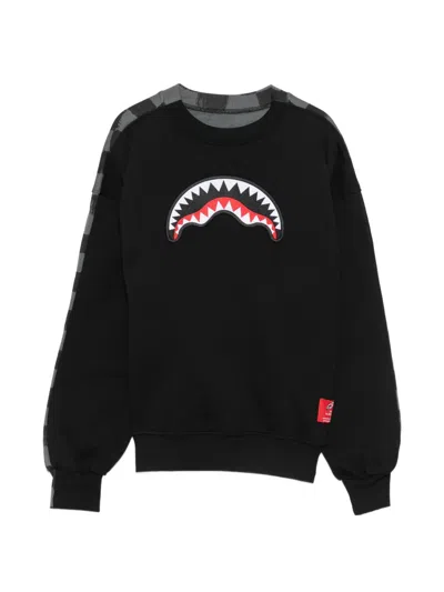 Sprayground Kids' Shark-mouth Sweatshirt In Black