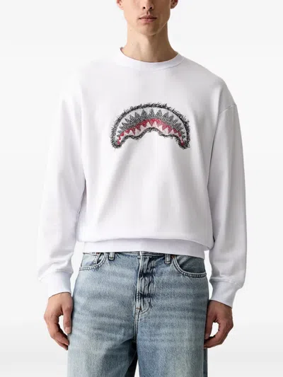 Sprayground Shark-patch Sweater In White