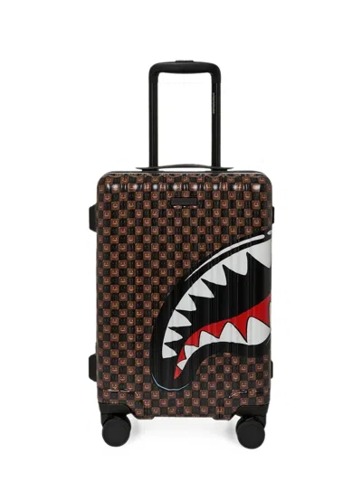 Sprayground Sharks In Paris Carry-on Luggage In Brown