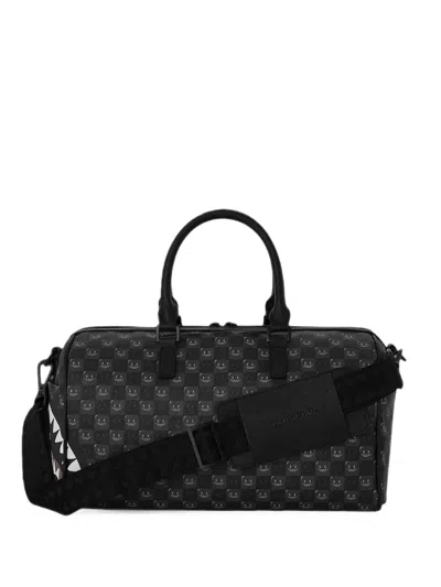 Sprayground Sharks In Paris Check Mini Duffle Bag In Black