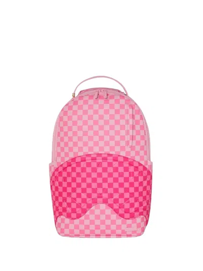 Sprayground Sharks In Paris Checkerboard Backpack In Pink