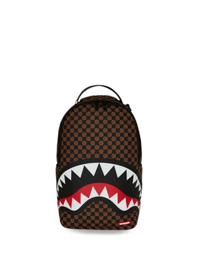 Sprayground Kids' Sharks In Paris Checkered Backpack In Brown