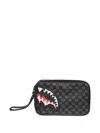 Sprayground Pochette Dripping Sharks In Paris Toiletry Brick In Black