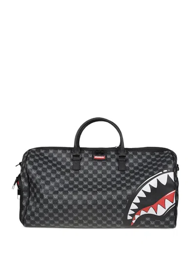 Sprayground Sharks In Paris Wtf Checkered Holdall In Black