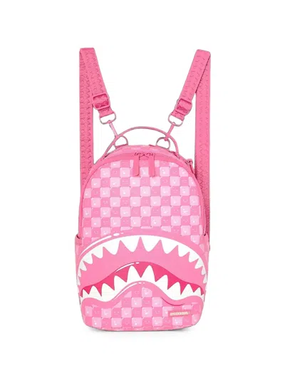 Sprayground Shinobi Sharks In Paris Checkered Backpack In Pink