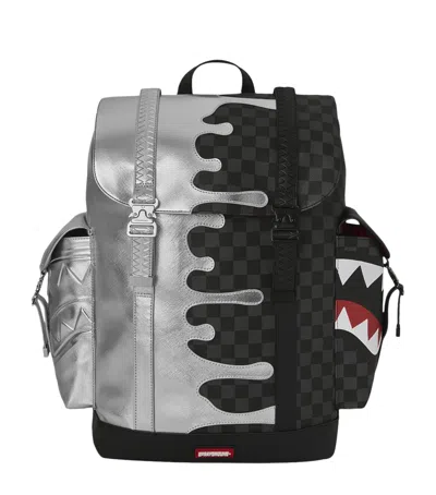 Sprayground Side Drip Flap Backpack In Silver