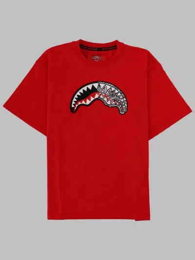Sprayground Sketch Shark Red Over T-shirt In Multicolor