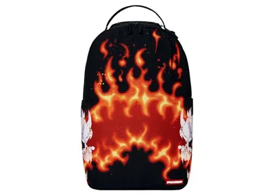 Pre-owned Sprayground Skull Destroyer (dlxsr) Backpack In Black/red/orange