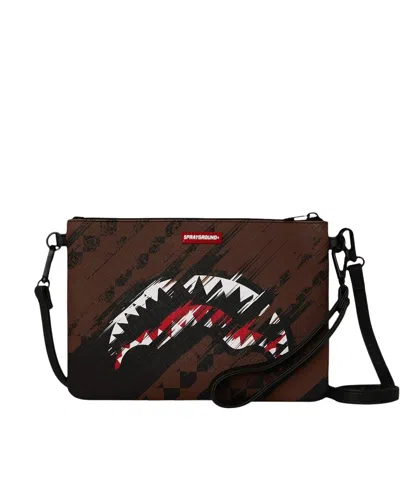 Sprayground Smeared Grunge Crossover Clutch In Black