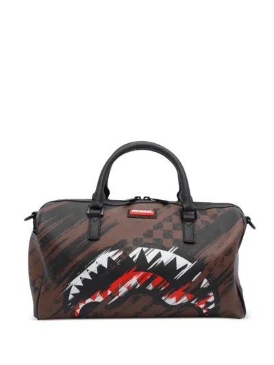 Sprayground Smeared Grunge Duffle Bag In Brown