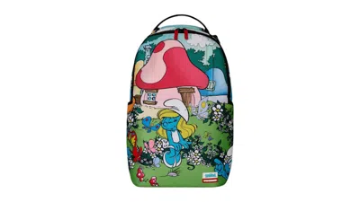 Pre-owned Sprayground Smurfs In The Garden Backpack In Multi