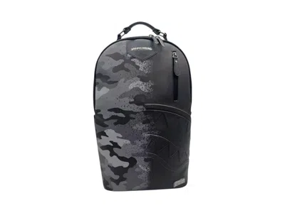 Pre-owned Sprayground Spray Split Night Camo Dlxsv Backpack In Black