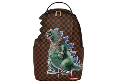 Pre-owned Sprayground Sprayzilla Side Bite (dlxv) Backpack In Brown