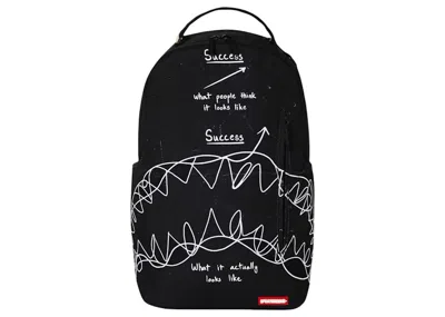 Pre-owned Sprayground Success Scribble Shark Is Imminent (dlxsr) Backpack In Black/white