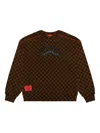 Sprayground Takeover The Throne Checked Sweatshirt In Brown