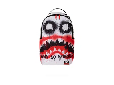 Pre-owned Sprayground The Joker Makeup Shark Mouth Dlxr Backpack In White/red In Multi