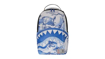 Pre-owned Sprayground The Met Chinese Landscape Backpack In White/blue In Multi