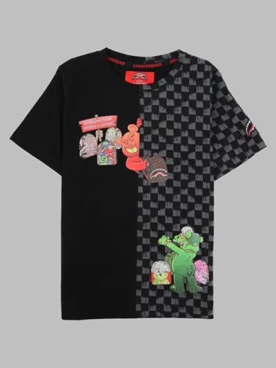 Sprayground Throw It To Me Drip Checkered Split Regular T Shirt In Multi