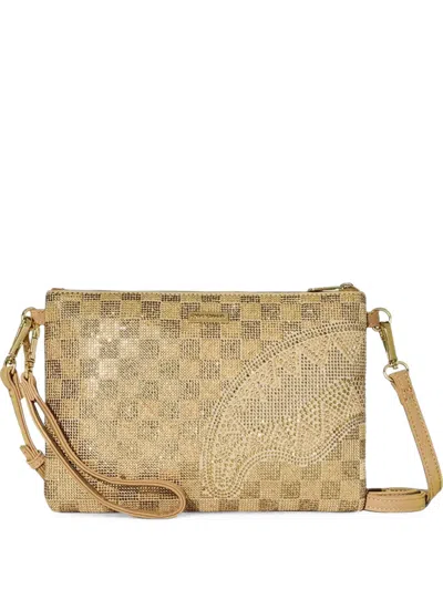 Sprayground Trinity 24k Rhinestone-embellished Clutch Bag In Nude