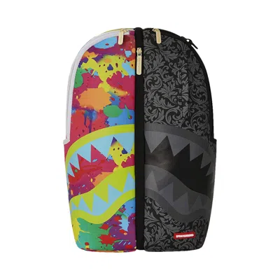 Pre-owned Sprayground Twins Chaos Split 2 Bags Backpack 'multicolor' | Multi-color | Men's Size Onesize
