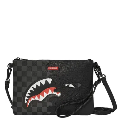 Sprayground Unfinished Shark Pochette In Black