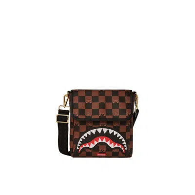 Sprayground Unisex Shoulder Bags  - Peeking Character Check Messenger Sling - N.d. In Brown