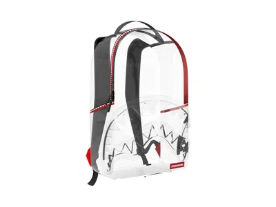 Pre-owned Sprayground Vsm Piping Dlx Clear Backpack In White