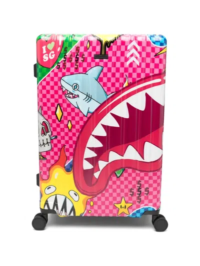 Sprayground Wild Graphic-print Hardshell Luggage In Pink