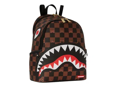 Pre-owned Sprayground Women's  Peeking Character Check Savage Backpack In Black Brown